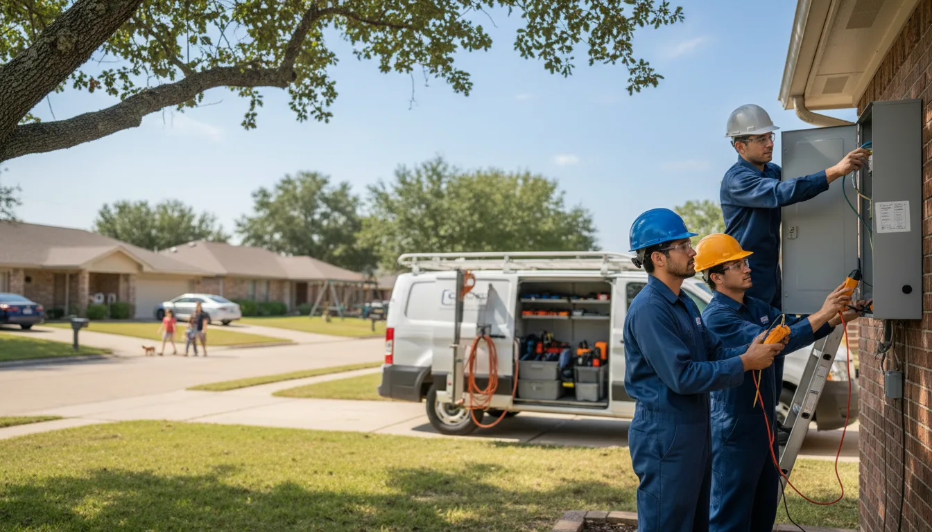 Certified electrician providing emergency electrical services in Round Mountain, TX